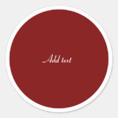 Red Circle, White Text TEMPLATE Runder Aufkleber (Vorderseite)