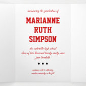 Red Circles 5-Foto-Abschluss Dreifach Gefaltete Einladung (Innenseite Mitte)