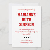 Red Circles Foto Abschluss Einladung (Rückseite)