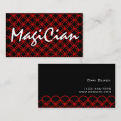 Red Circles Magician Business Card Visitenkarte (Vorne/Hinten)