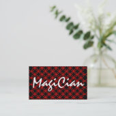 Red Circles Magician Business Card Visitenkarte (Stehend Vorderseite)