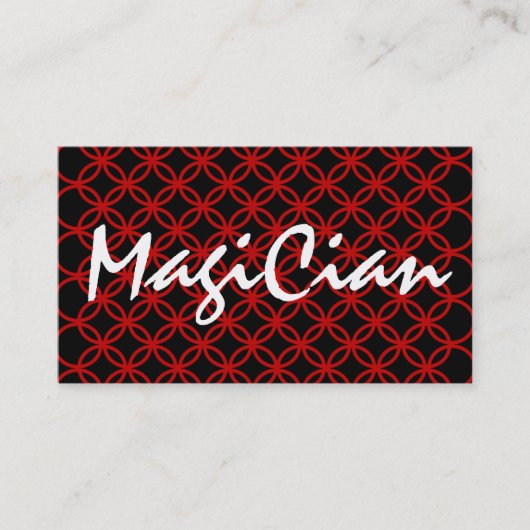 Red Circles Magician Business Card Visitenkarte (Vorderseite)