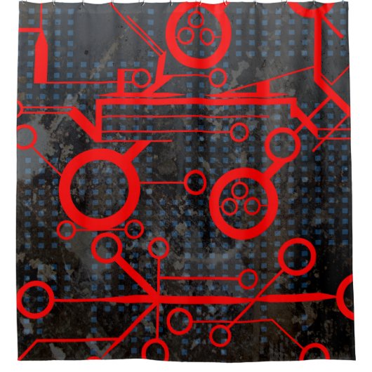 Red Circuit Duschvorhang (Vorderseite)