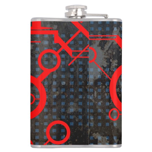 Red Circuit Flachmann (Rückseite)