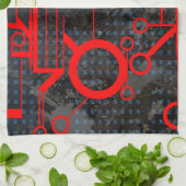 Red Circuit Geschirrtuch (Gefaltet)