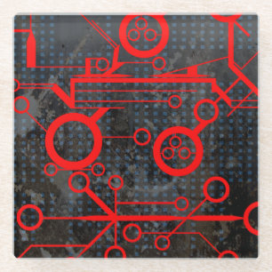 Red Circuit Glasuntersetzer