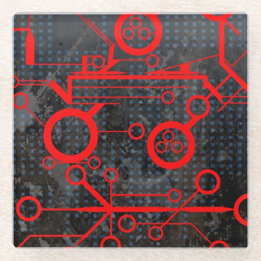 Red Circuit Glasuntersetzer (Vorderseite)