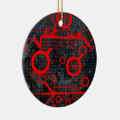 Red Circuit Keramik Ornament (Rechts)