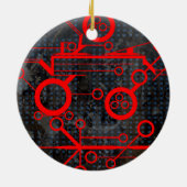 Red Circuit Keramik Ornament (Hinten)