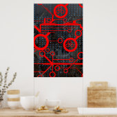 Red Circuit Poster (Küche)