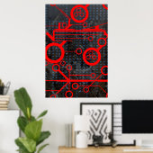 Red Circuit Poster (Heimbüro)