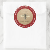 Red Circular 100%hausgemachte Honey Kitchen Kraft  Runder Aufkleber (Tasche)
