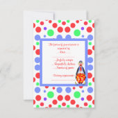 RED CIRCUS BIRTHDAY PARTY UAWG RSVP KARTE (Rückseite)