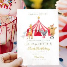 Red Circus Carnival Baby Geburtstag Einladung