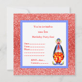 RED CIRCUS FUN GLITZER PARTY EINLADUNG NEU (Rückseite)