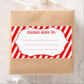 Red Circus Strip Shipping Labels (Insitu)