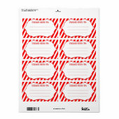 Red Circus Strip Shipping Labels (Vorne)