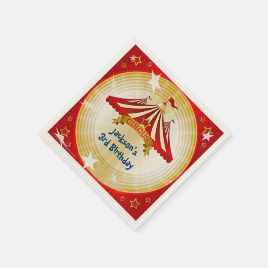 Red Circus Zent, Custom, Birthday Serviette (Ecke)