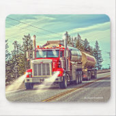 Red Cistern Truck Highway Autofahrt Art Mousepad (Vorne)