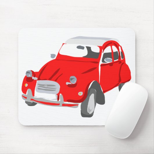 Red Citroen 2 CV Mousemat Mousepad (Mit Mouse)