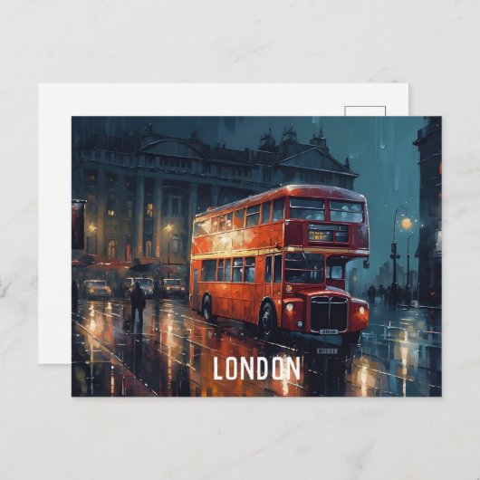 Red City Bus in London Postkarte (Vorne/Hinten)