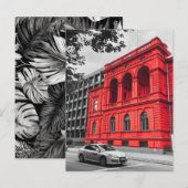 Red City Gebäude Minimalistisch Fotografie Postkarte (Vorne/Hinten)