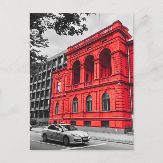 Red City Gebäude Minimalistisch Fotografie Postkarte (Vorderseite)