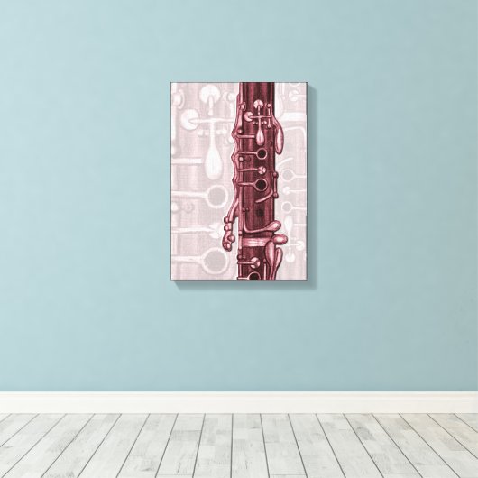 Red Clarinet Canvas Print Leinwanddruck (Insitu (Holzboden))