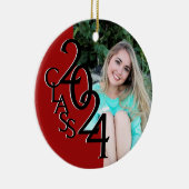 Red Class 2024 Abschluss Foto Keramik Ornament (Rechts)