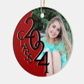 Red Class 2024 Abschluss Foto Keramik Ornament (Links)