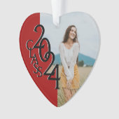 Red Class 2024 Abschluss Foto Ornament (Vorderseite)