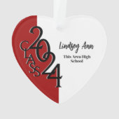 Red Class 2024 Abschluss Foto Ornament (Rückseite)