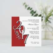 Red Class of 2017 Foto Abschluss Einladung (Stehend Vorderseite)