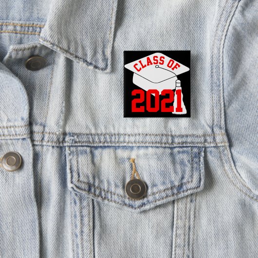 Red Class of 2024 Grad Cap Button (Beispiel)
