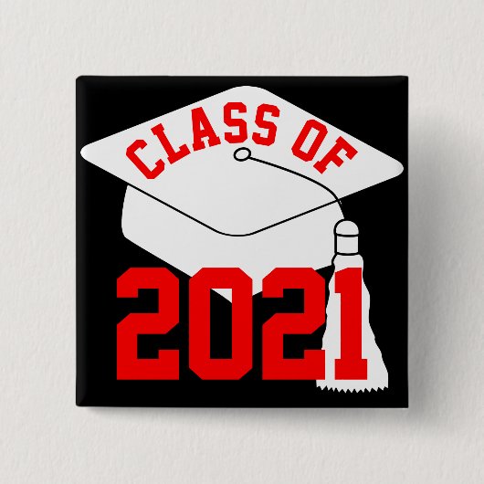 Red Class of 2024 Grad Cap Button (Vorderseite)