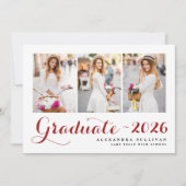 Red Class of 2025 Foto Collage Abschluss Einladung (Vorderseite)