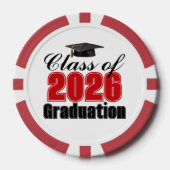 Red Class of 2026 Graduation Party Pokerchips (Vorderseite)