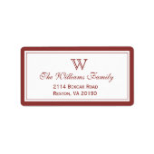 Red Classic Border Adressaufkleber (Vorne)