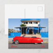 Red classic car, Havana Postkarte (Vorne/Hinten)