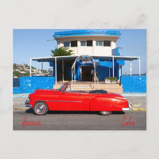 Red classic car, Havana Postkarte (Vorderseite)