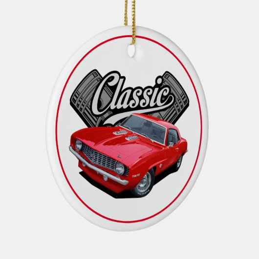 Red Classic Car Keramik Ornament (Rechts)