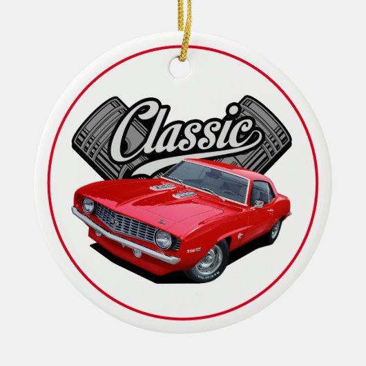 Red Classic Car Keramik Ornament (Vorne)