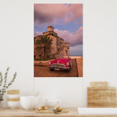 Red Classic Car, Kuba Poster (Küche)