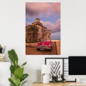 Red Classic Car, Kuba Poster (Heimbüro)