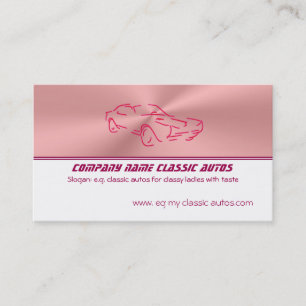 Red Classic Car Template - Rose Rosa und Weiß Visitenkarte
