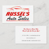 Red Classic Car Zoom Retro Auto Sales Visitenkarte (Vorne/Hinten)