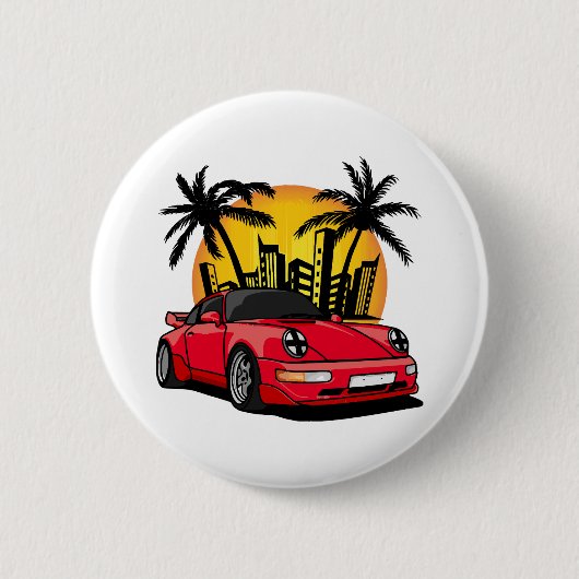 Red Classic Carrera - City Sunset Button (Vorderseite)