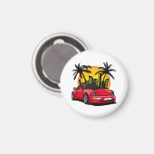 Red Classic Carrera - City Sunset Magnet (Vorderseite/Rückseite)