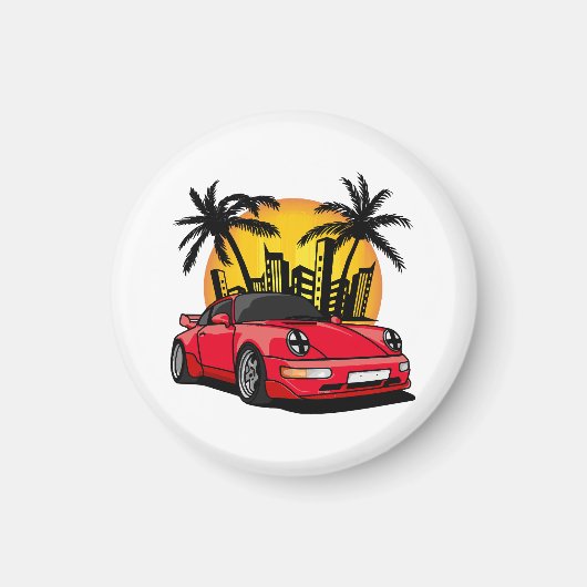 Red Classic Carrera - City Sunset Magnet (Vorne)