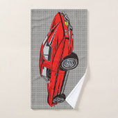 Red Classic Corvette Design Badetuch Set (Handtuch)
